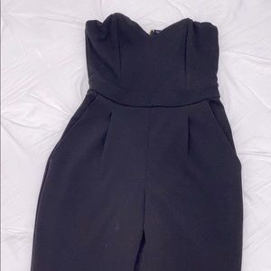 Black strapless jumpsuit